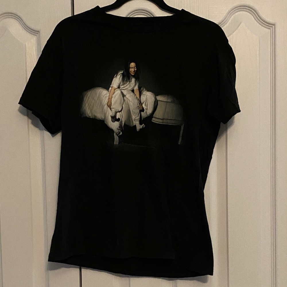 Billie Eilish Horror Black Graphic Short Sleeve Tee